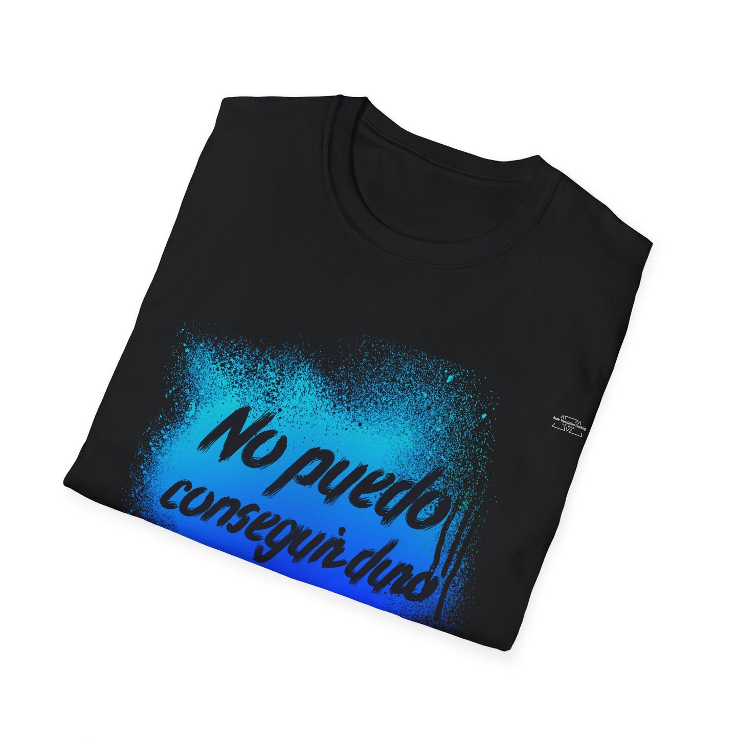 Blue graffiti - Unisex Softstyle T-Shirt, Spanish 'I can't get hard' - Rude Translation Clothing