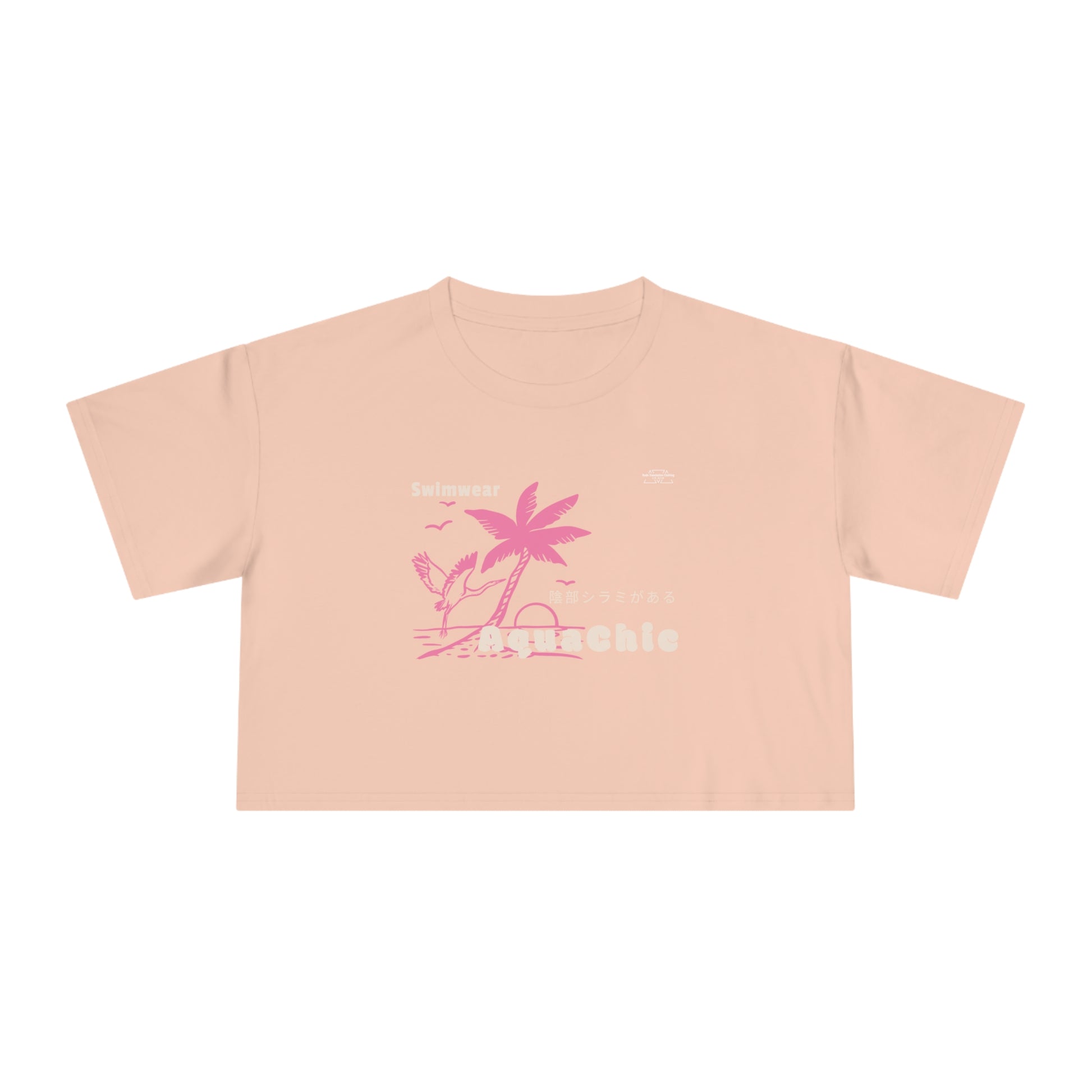 Stork - Women's Crop Tee, Japanese 'I have genital lice' (Crabs) - Rude Translation Clothing