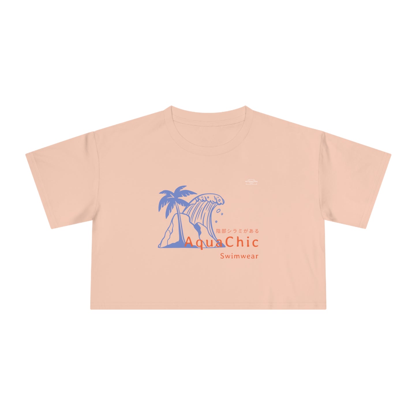 Wave - Women's Crop Tee, Japanese 'I have genital lice' (Crabs) - Rude Translation Clothing