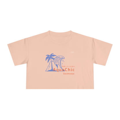 Wave - Women's Crop Tee, Japanese 'I have genital lice' (Crabs) - Rude Translation Clothing