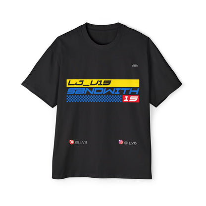 Lj_v15 Sponsored Merchandise - "Blue and Gold" F1, Men's Heavy Oversized Tee