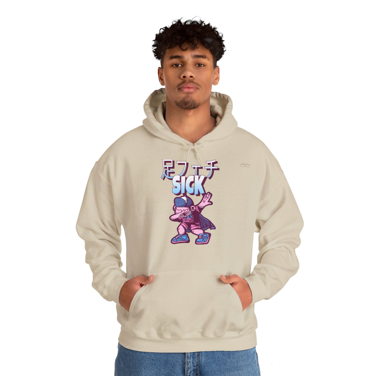 Japanese 'Sick foot fetish', Troll dabbing in cape - Unisex Heavy Blend Hoodie - Rude Translation Clothing