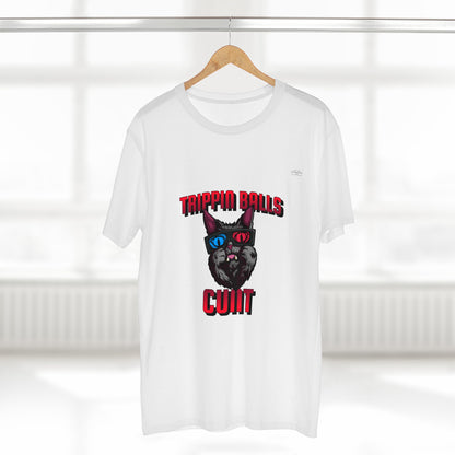 Cat - Men's Staple Tee, English 'Trippin balls cunt' - Rude Translation Clothing