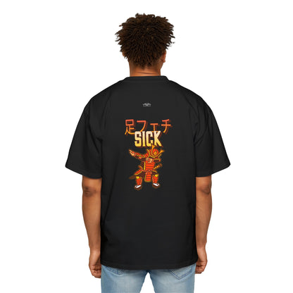 Samurai - Men's Heavy Oversized Tee, Japanese Sick 'Foot fetish' - Rude Translation Clothing