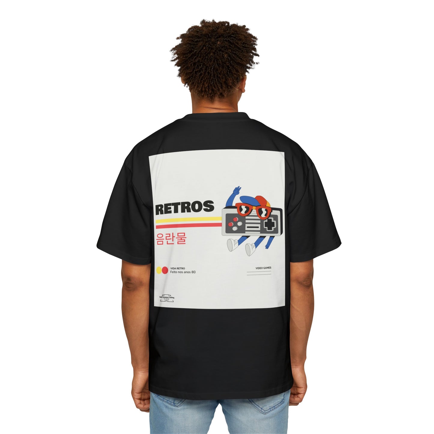 Retro - Men's Heavy Oversized Tee, Korean "Pornography" - Rude Translation Clothing