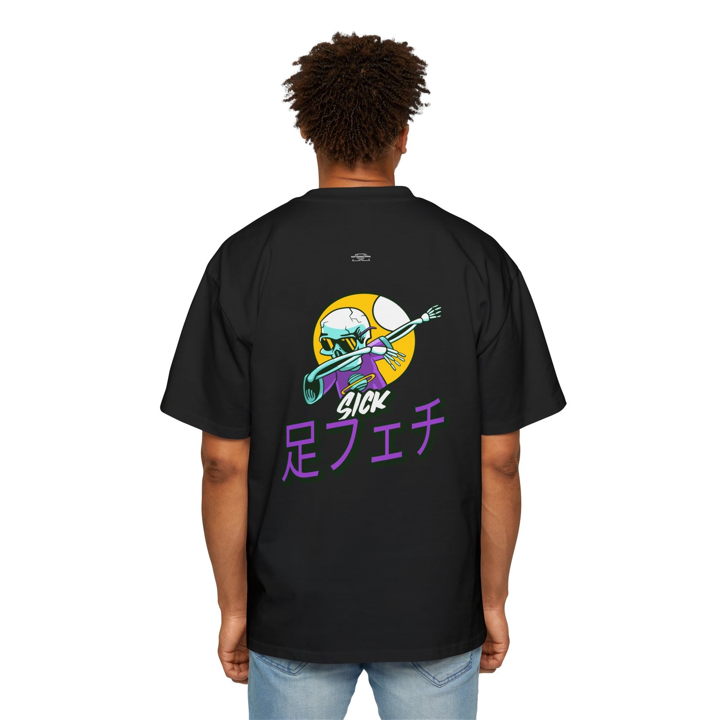 Skeleton - Men's Heavy Oversized Tee, Japanese Sick 'Foot fetish' - Rude Translation Clothing