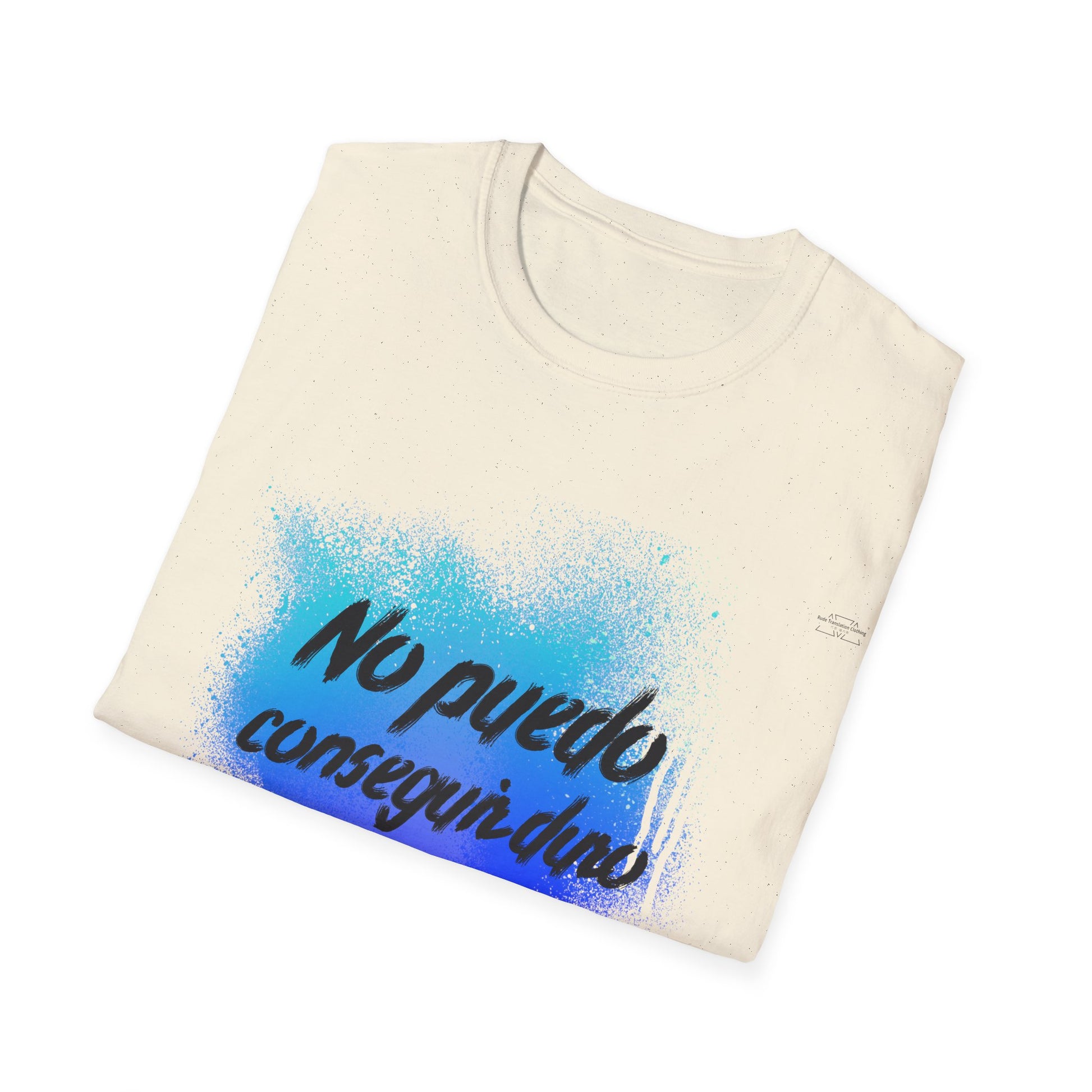 Blue graffiti - Unisex Softstyle T-Shirt, Spanish 'I can't get hard' - Rude Translation Clothing