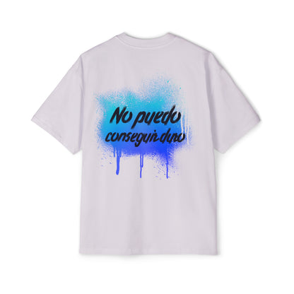 Men's Heavy Oversized Tee, Spanish "I can't get hard" - Rude Translation Clothing