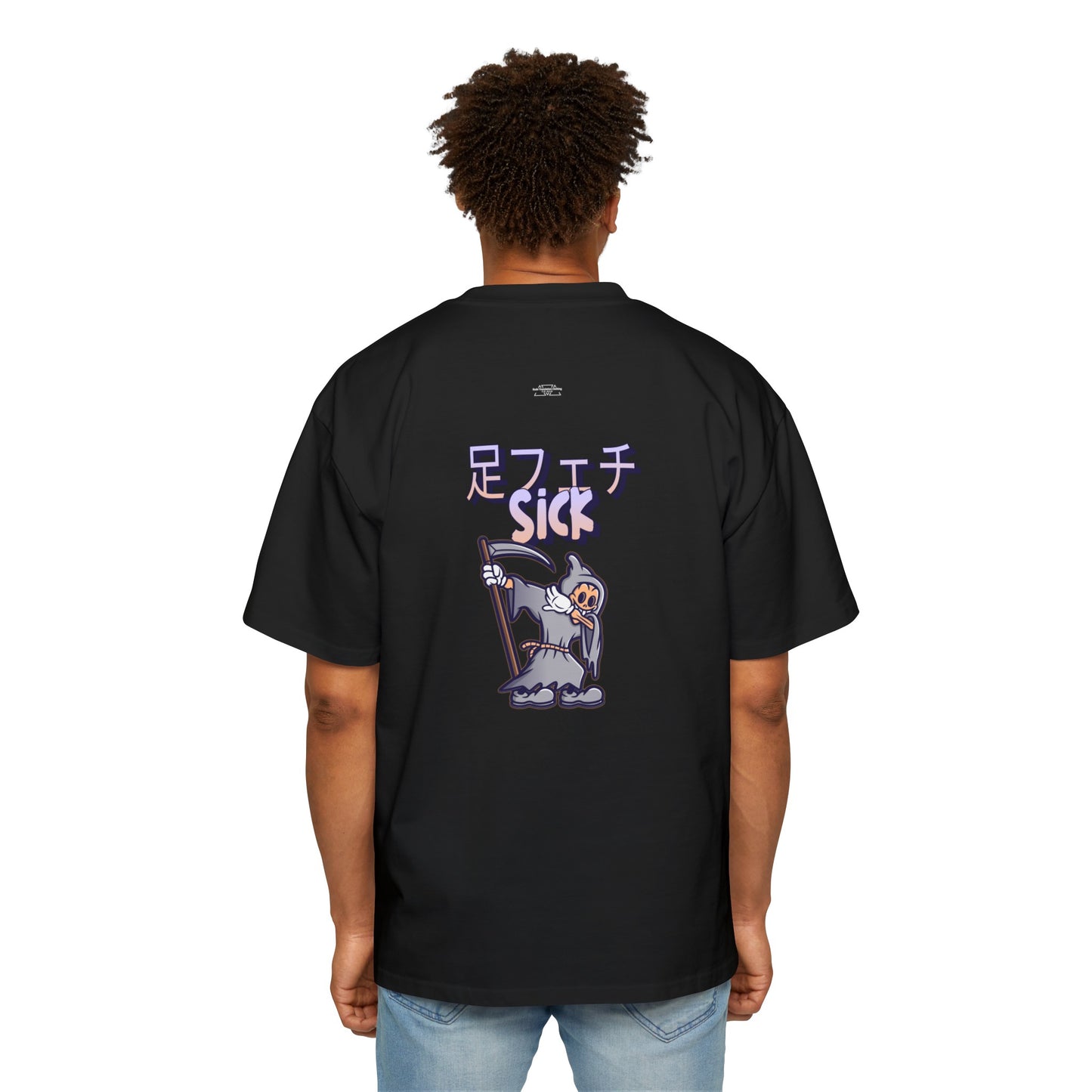 Reaper - Men's Heavy Oversized Tee, Japanese Sick 'Foot fetish' - Rude Translation Clothing