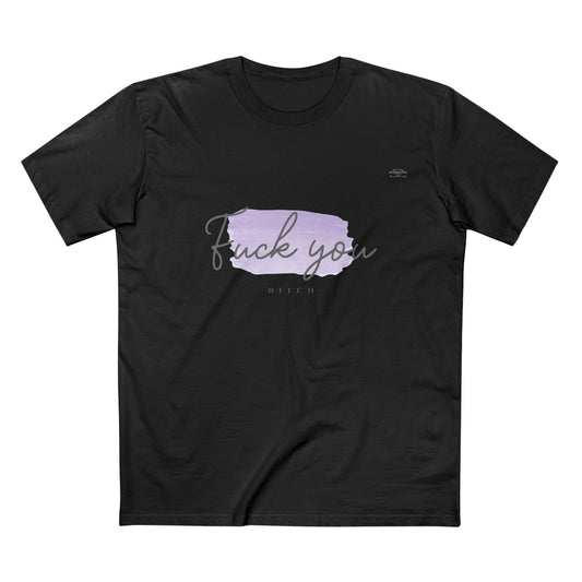 Purple - Men's Staple Tee, English 'Fuck you bitch' - Rude Translation Clothing