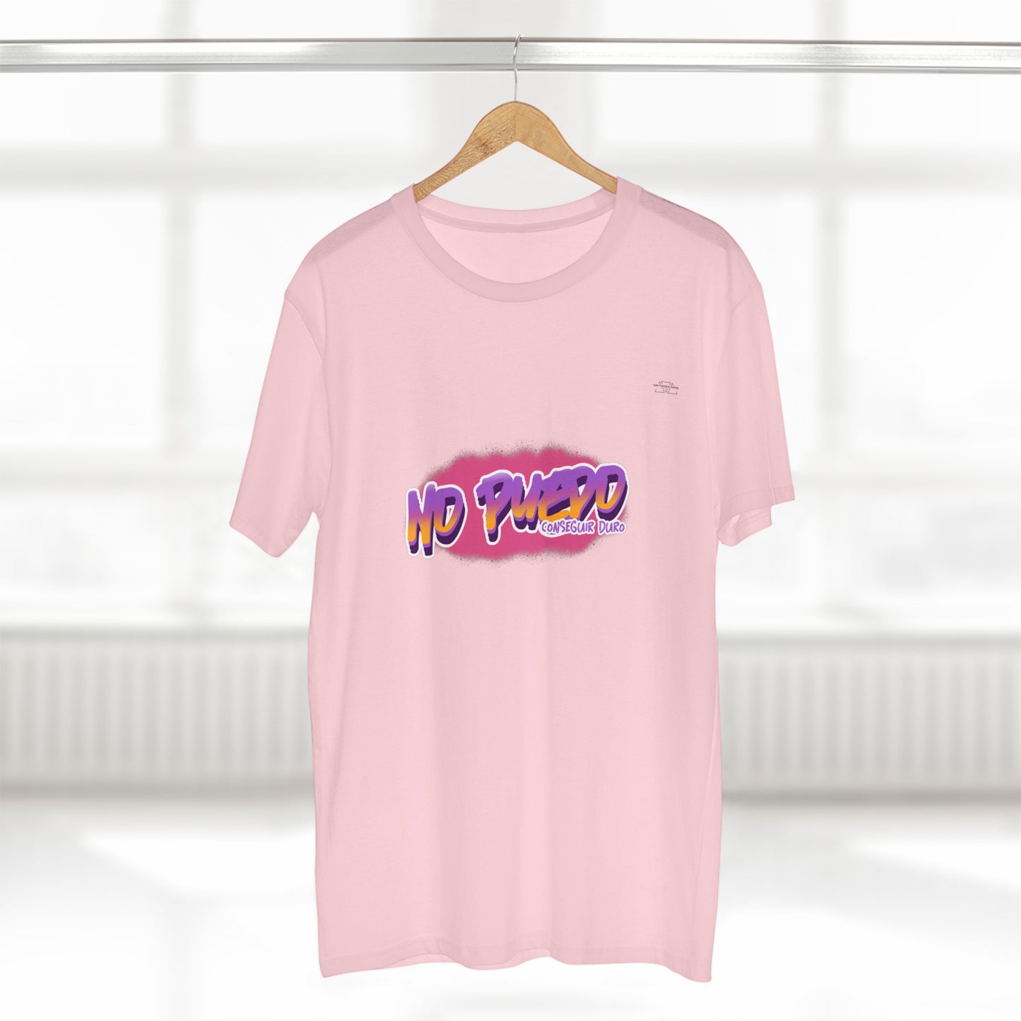 Pink graffiti- Men's Staple Tee, Spanish 'I can't get hard' - Rude Translation Clothing