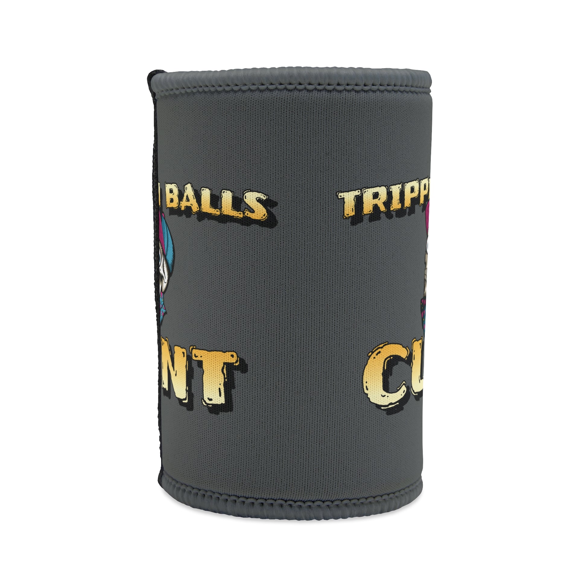 Skull - Stubby Cooler, English translation 'Trippin Balls Cunt' - Rude Translation Clothing