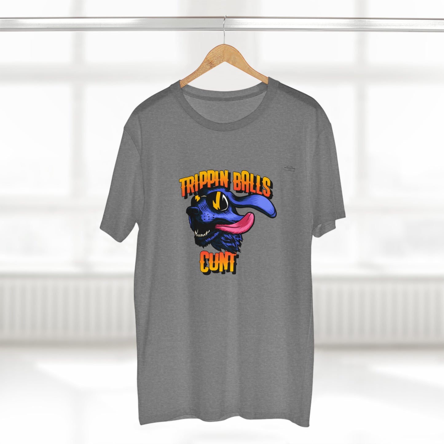 Dog - Men's Staple Tee, English 'Trippin balls cunt' - Rude Translation Clothing