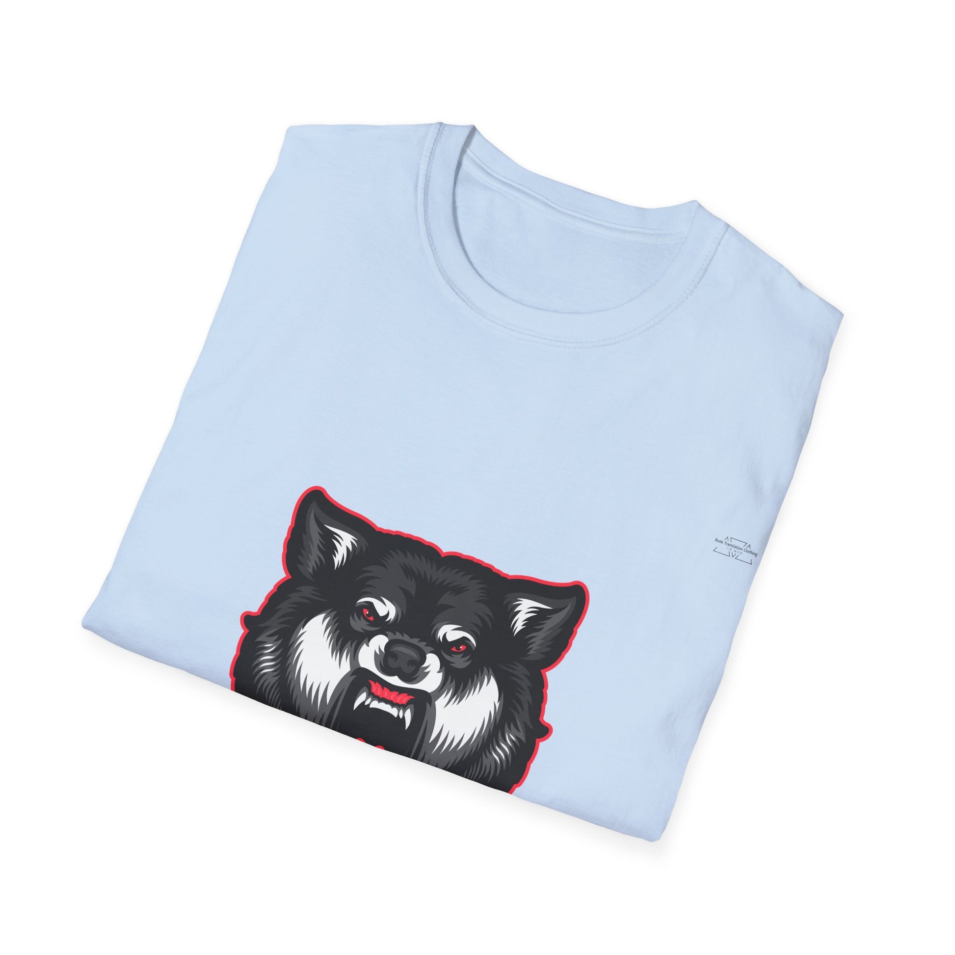 Wolf - Unisex Softstyle T-Shirt, Chinese 'I shit my pants' - Rude Translation Clothing