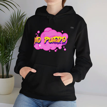 Spanish 'I can't get hard', Pink Graffiti - Unisex Heavy Blend Hoodie - Rude Translation Clothing