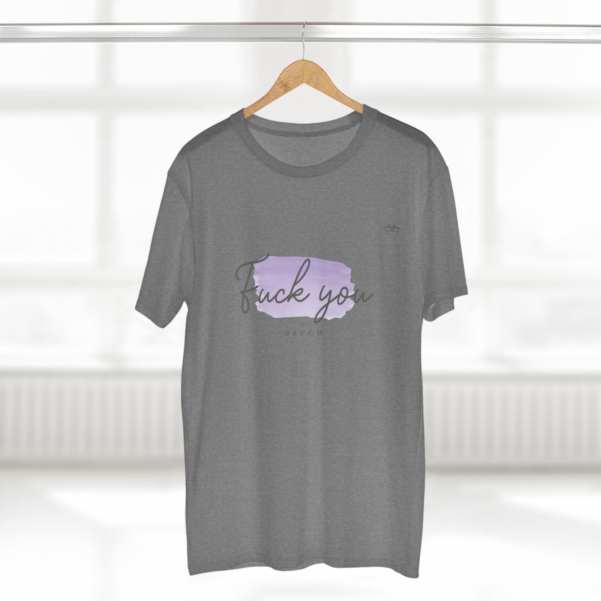 Purple - Men's Staple Tee, English 'Fuck you bitch' - Rude Translation Clothing