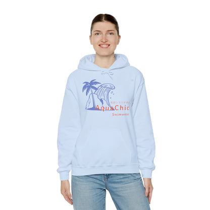 Japanese "I have genital lice" (Crabs), Blue Wave - Unisex Heavy Blend Hoodie - Rude Translation Clothing