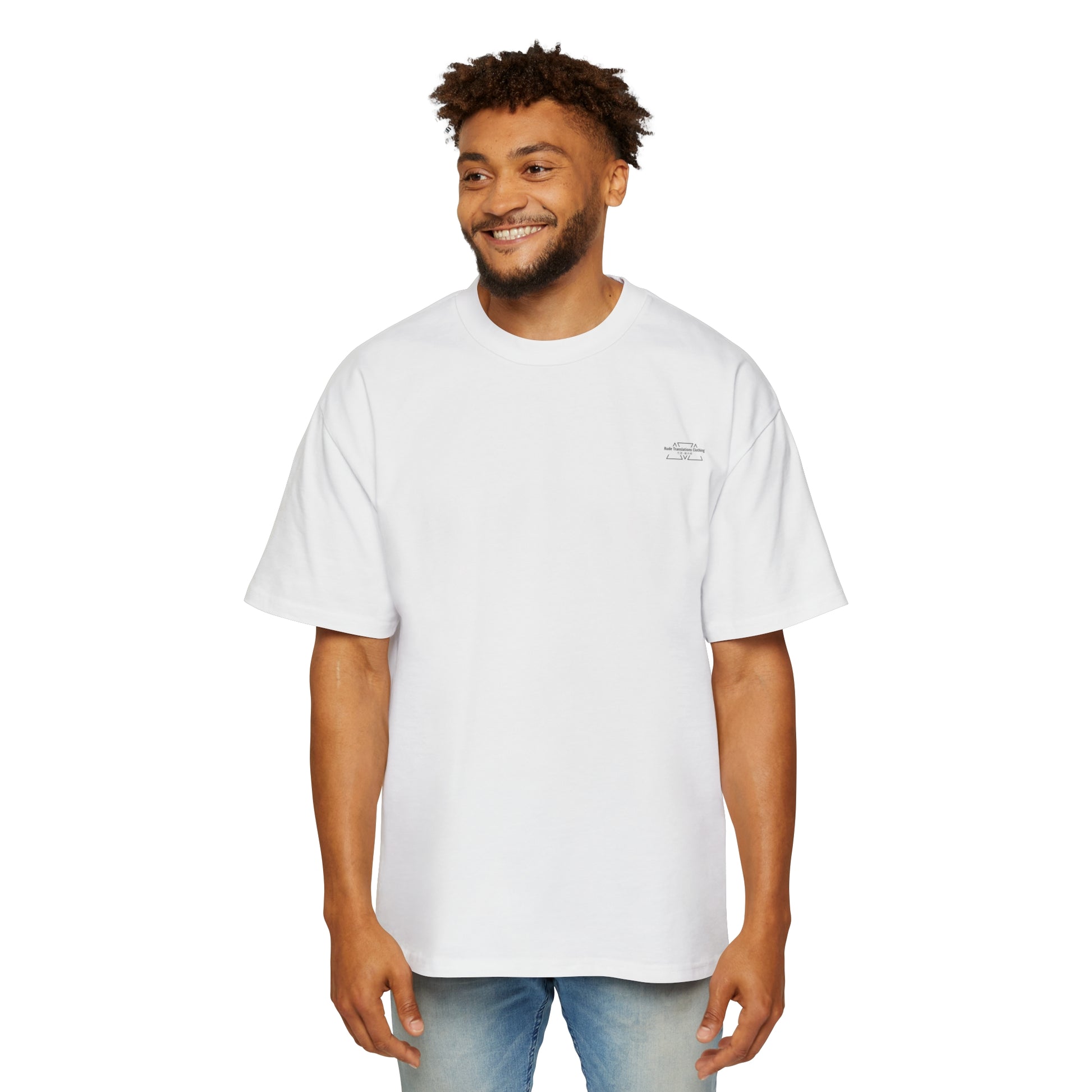 Men's Heavy Oversized Tee, Korean "I eat ass" - Rude Translation Clothing