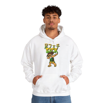 Japanese 'Sick foot fetish', Dabbing dreads dude - Unisex Heavy Blend Hoodie - Rude Translation Clothing