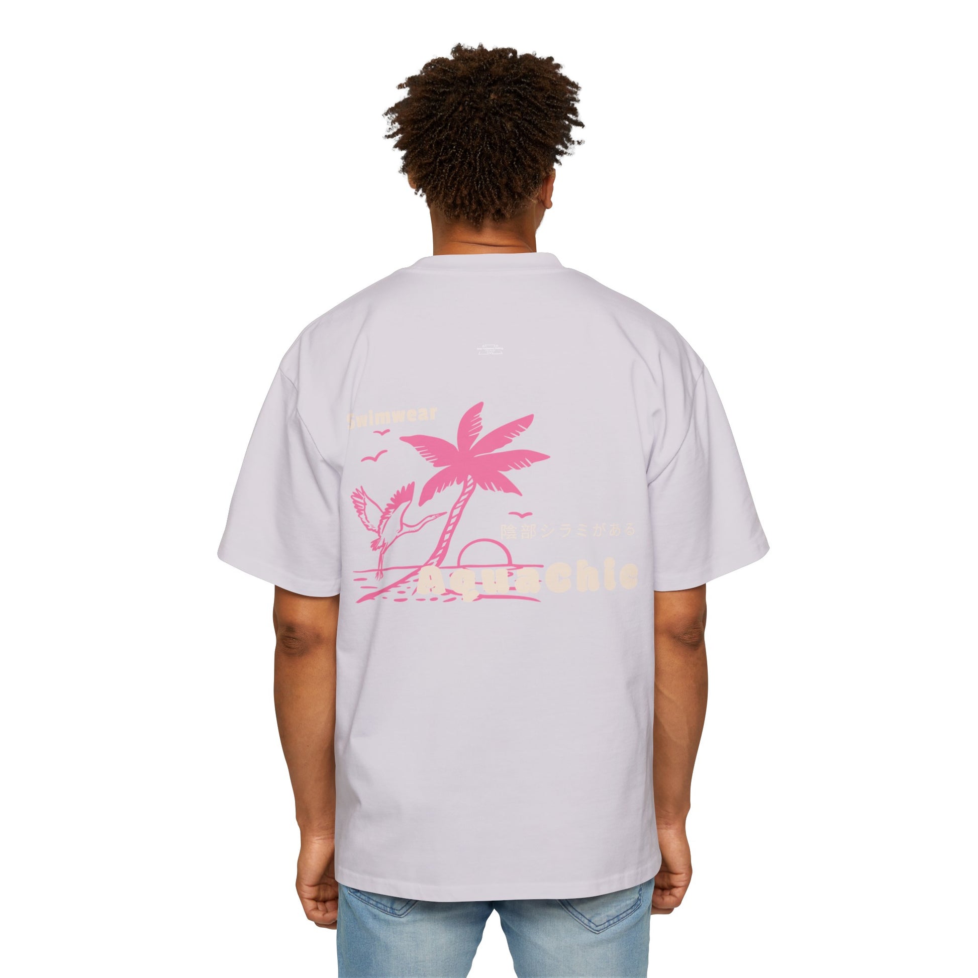 Stork - Men's Heavy Oversized Tee, Japanese 'I have genital lice' (Crabs) - Rude Translation Clothing