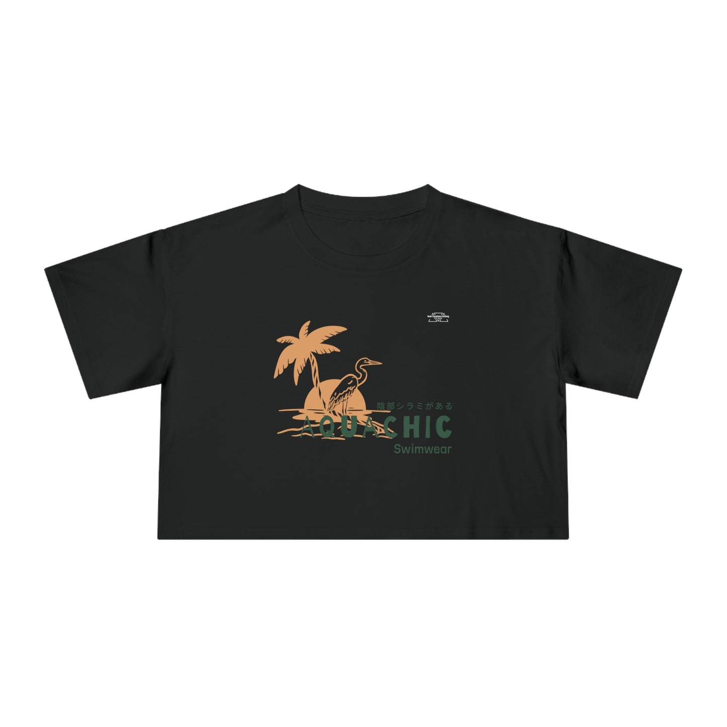 Crane - Women's Crop Tee, Japanese 'I have genital lice' (Crabs) - Rude Translation Clothing