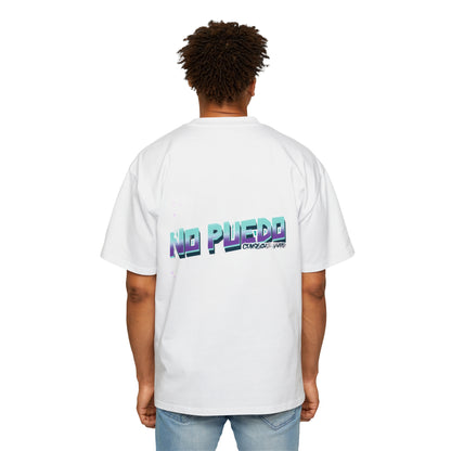 Men's Heavy Oversized Tee, Spanish "I can't get hard" - Rude Translation Clothing