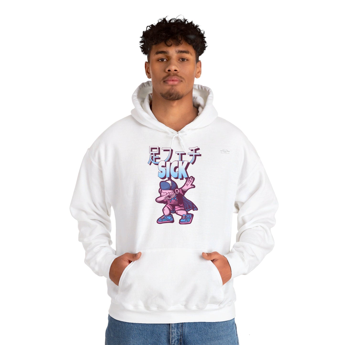 Japanese 'Sick foot fetish', Troll dabbing in cape - Unisex Heavy Blend Hoodie - Rude Translation Clothing