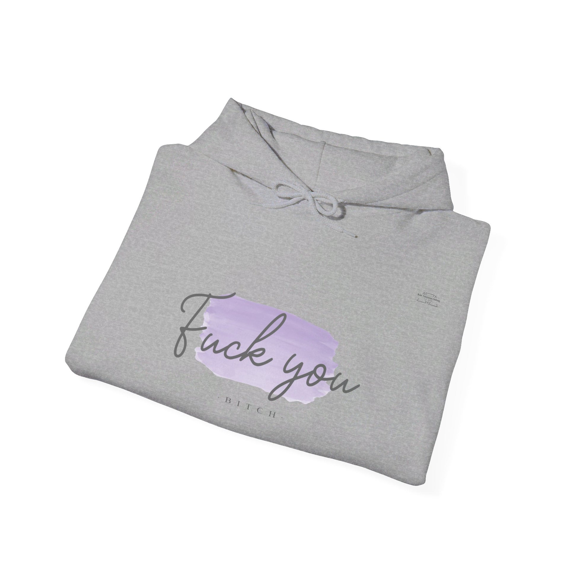 English 'Fuck you bitch', Purple - Unisex Heavy Blend Hoodie - Rude Translation Clothing