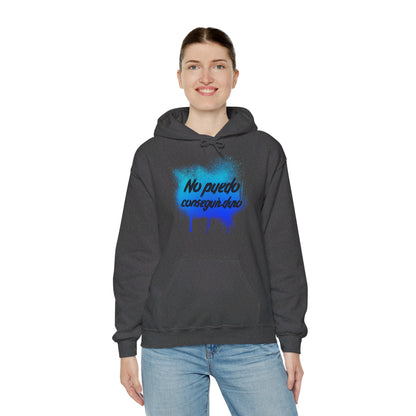 Spanish 'I can't get hard', Blue Graffiti - Unisex Heavy Blend Hoodie - Rude Translation Clothing