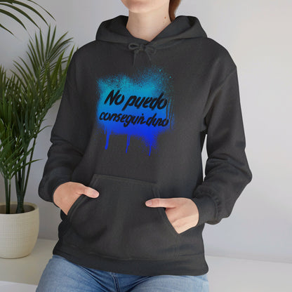 Spanish 'I can't get hard', Blue Graffiti - Unisex Heavy Blend Hoodie - Rude Translation Clothing