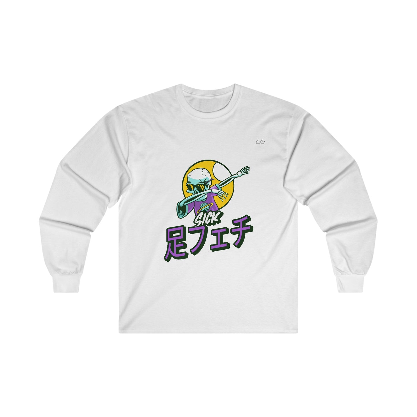 Skeleton - Unisex Cotton Long Sleeve. Japanese Sick 'Foot fetish' - Rude Translation Clothing