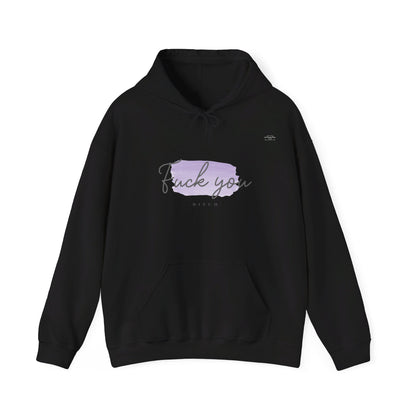 English 'Fuck you bitch', Purple - Unisex Heavy Blend Hoodie - Rude Translation Clothing