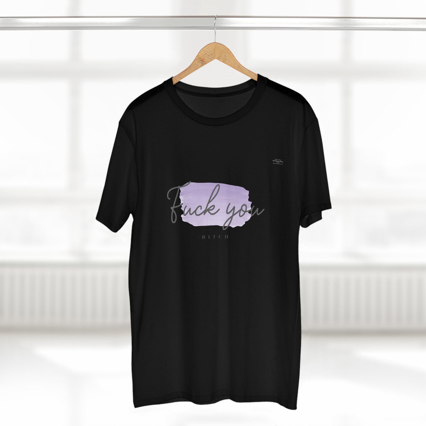 Purple - Men's Staple Tee, English 'Fuck you bitch' - Rude Translation Clothing