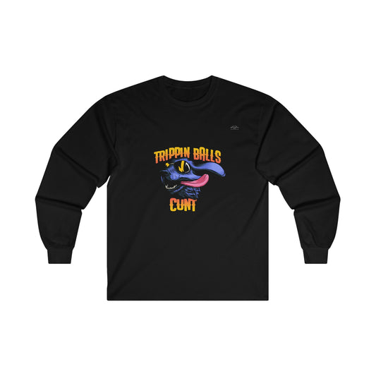 Dog - Unisex Cotton Long Sleeve. English 'Trippin balls cunt' - Rude Translation Clothing