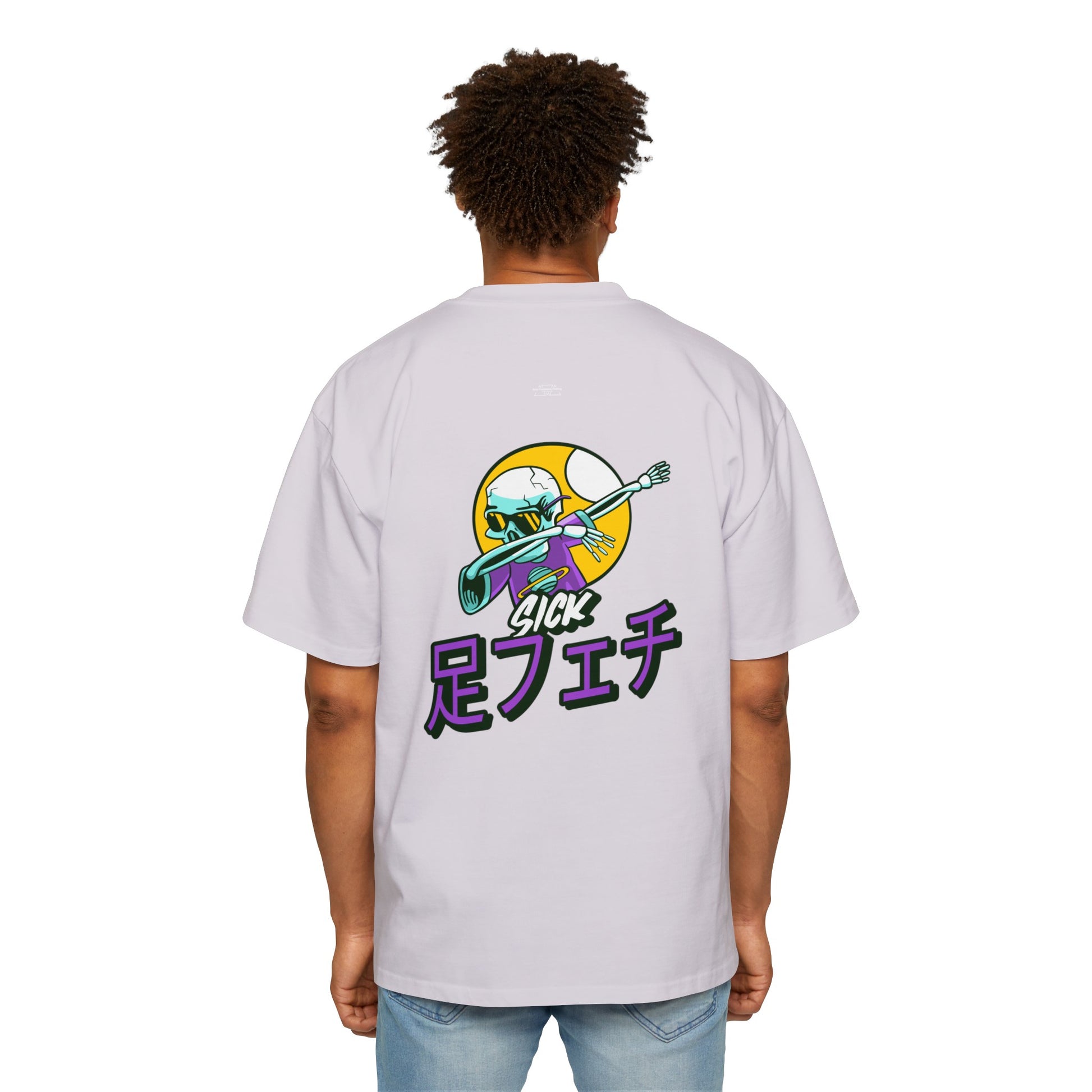 Skeleton - Men's Heavy Oversized Tee, Japanese Sick 'Foot fetish' - Rude Translation Clothing