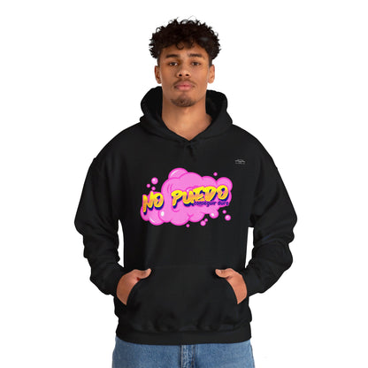 Spanish 'I can't get hard', Pink Graffiti - Unisex Heavy Blend Hoodie - Rude Translation Clothing