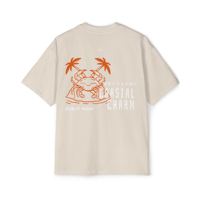 Crab - Men's Heavy Oversized Tee, Japanese 'I have genital lice' (Crabs) - Rude Translation Clothing