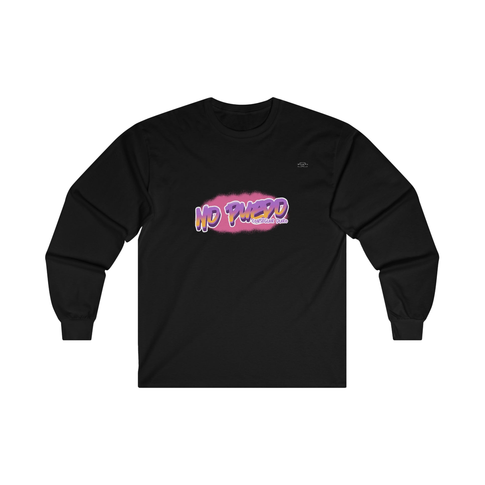 Pink graffiti - Unisex Cotton Long Sleeve. Spanish 'I can't get hard' - Rude Translation Clothing