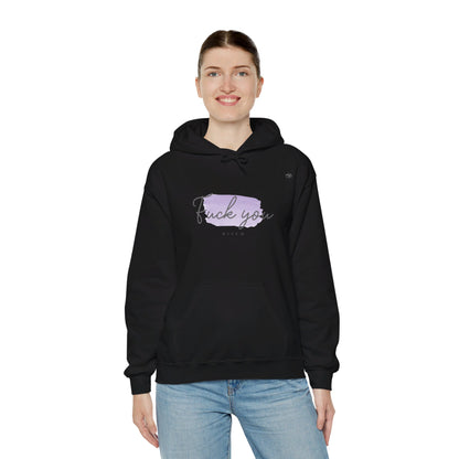 English 'Fuck you bitch', Purple - Unisex Heavy Blend Hoodie - Rude Translation Clothing