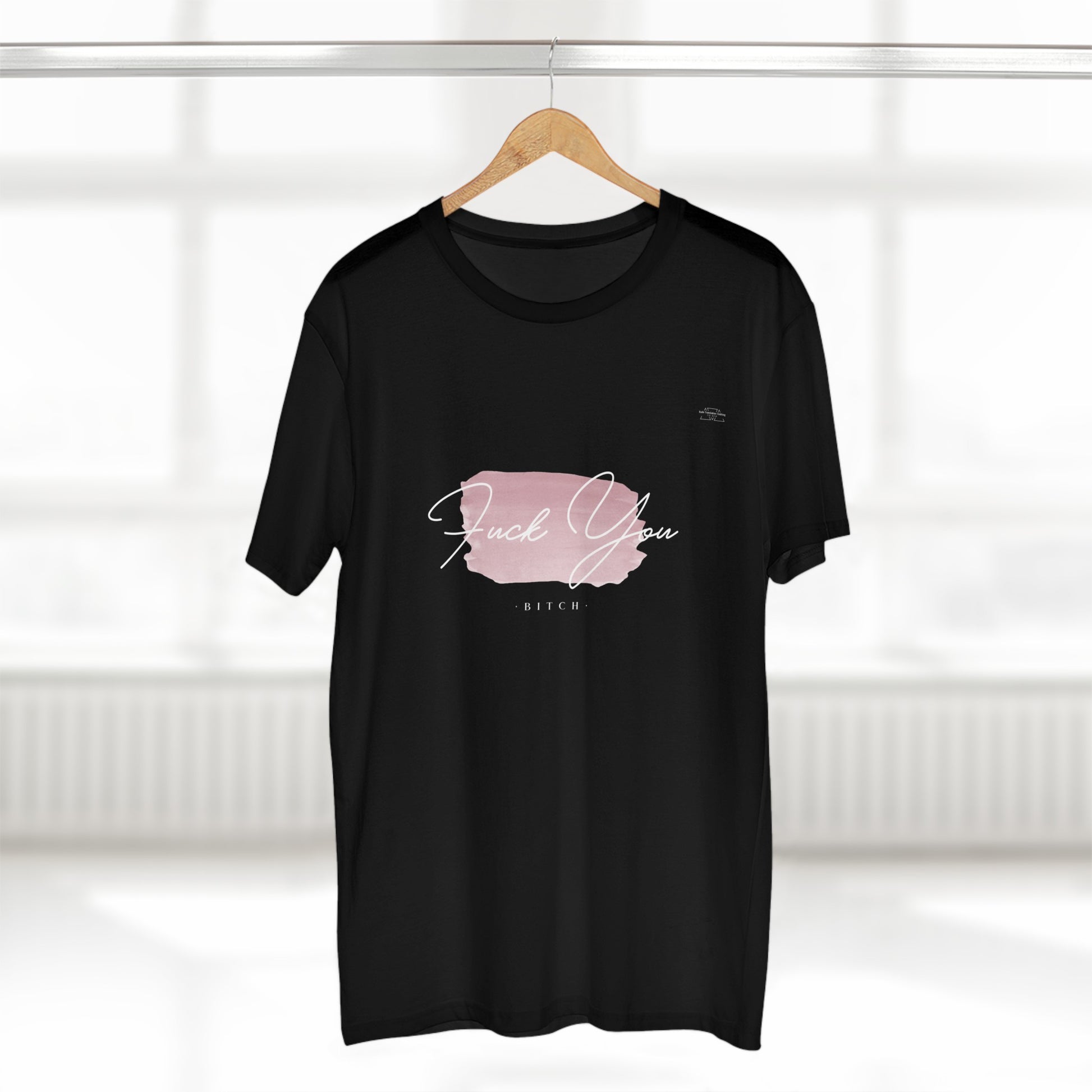 Pink - Men's Staple Tee, English 'Fuck you bitch' - Rude Translation Clothing