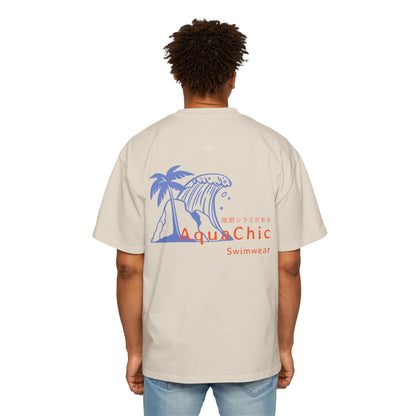 Wave - Men's Heavy Oversized Tee, Japanese 'I have genital lice' (Crabs) - Rude Translation Clothing