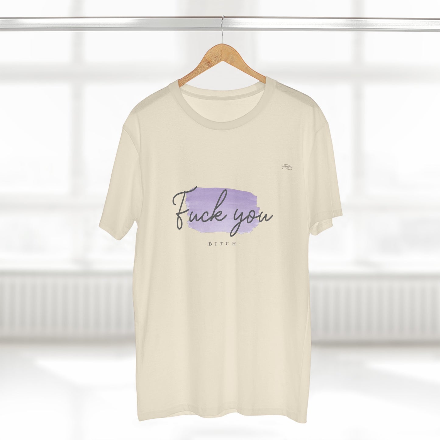 Purple - Men's Staple Tee, English 'Fuck you bitch' - Rude Translation Clothing