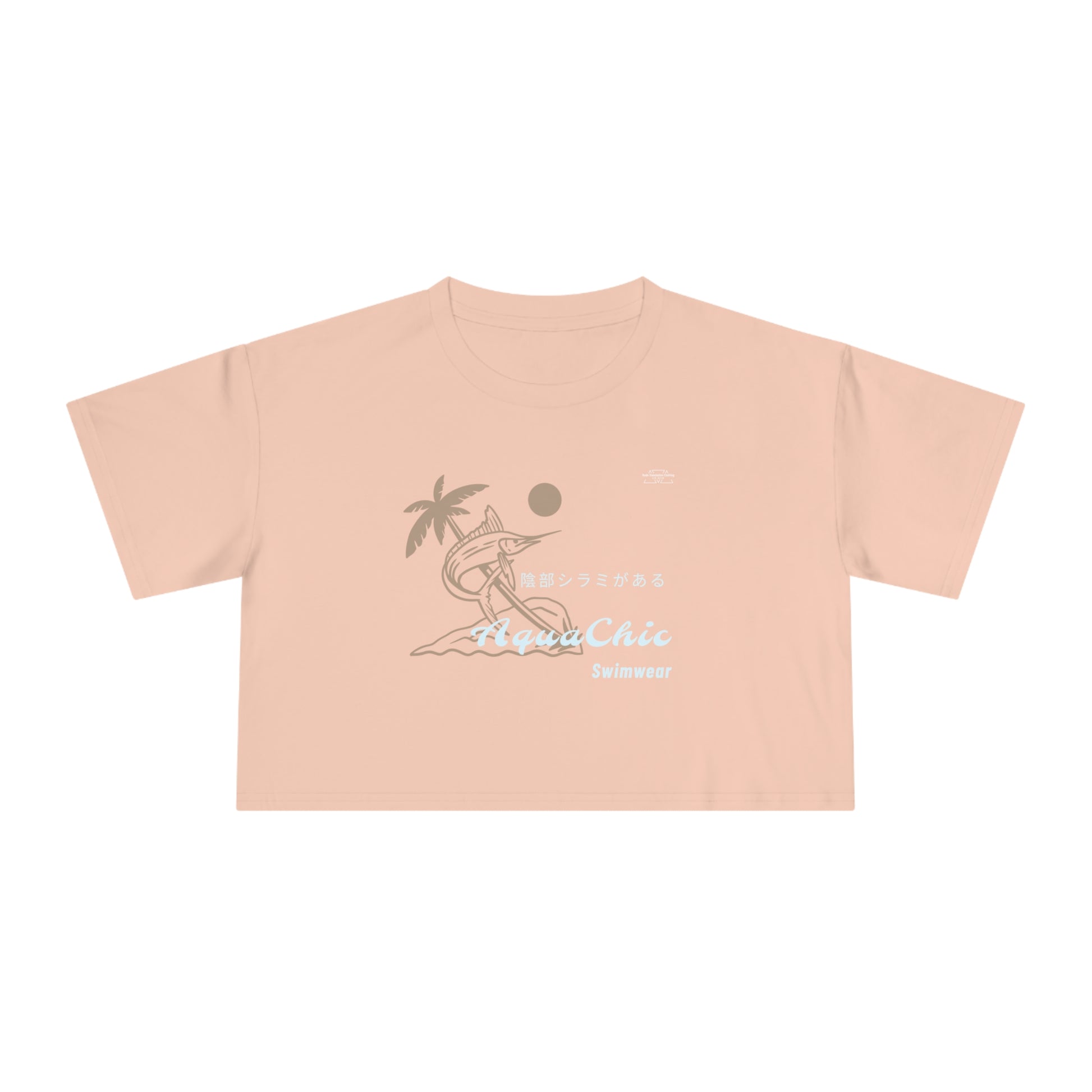 Marlin - Women's Crop Tee, Japanese 'I have genital lice' (Crabs) - Rude Translation Clothing