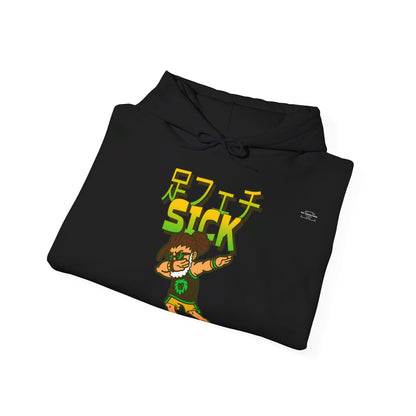 Japanese 'Sick foot fetish', Dabbing dreads dude - Unisex Heavy Blend Hoodie - Rude Translation Clothing