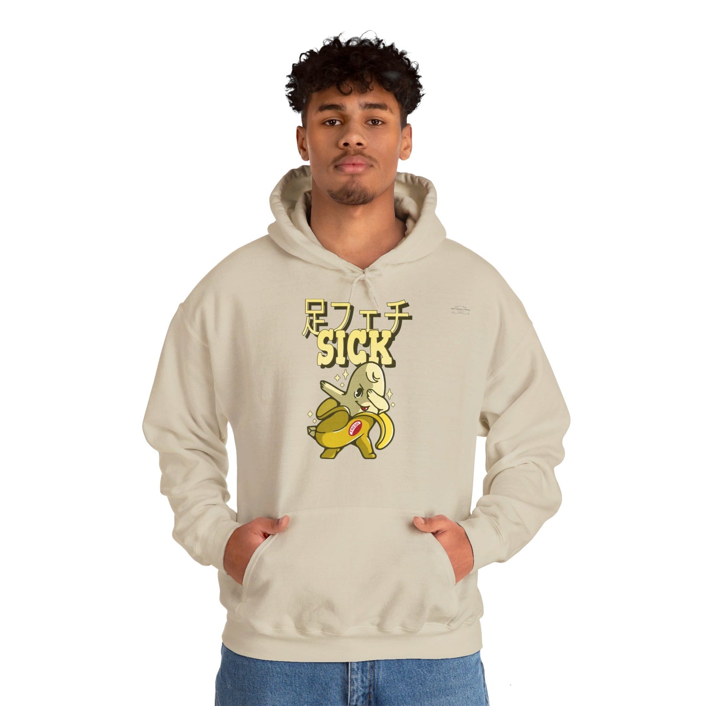 Japanese 'Sick foot fetish', Dabbing Banana - Unisex Heavy Blend Hoodie - Rude Translation Clothing