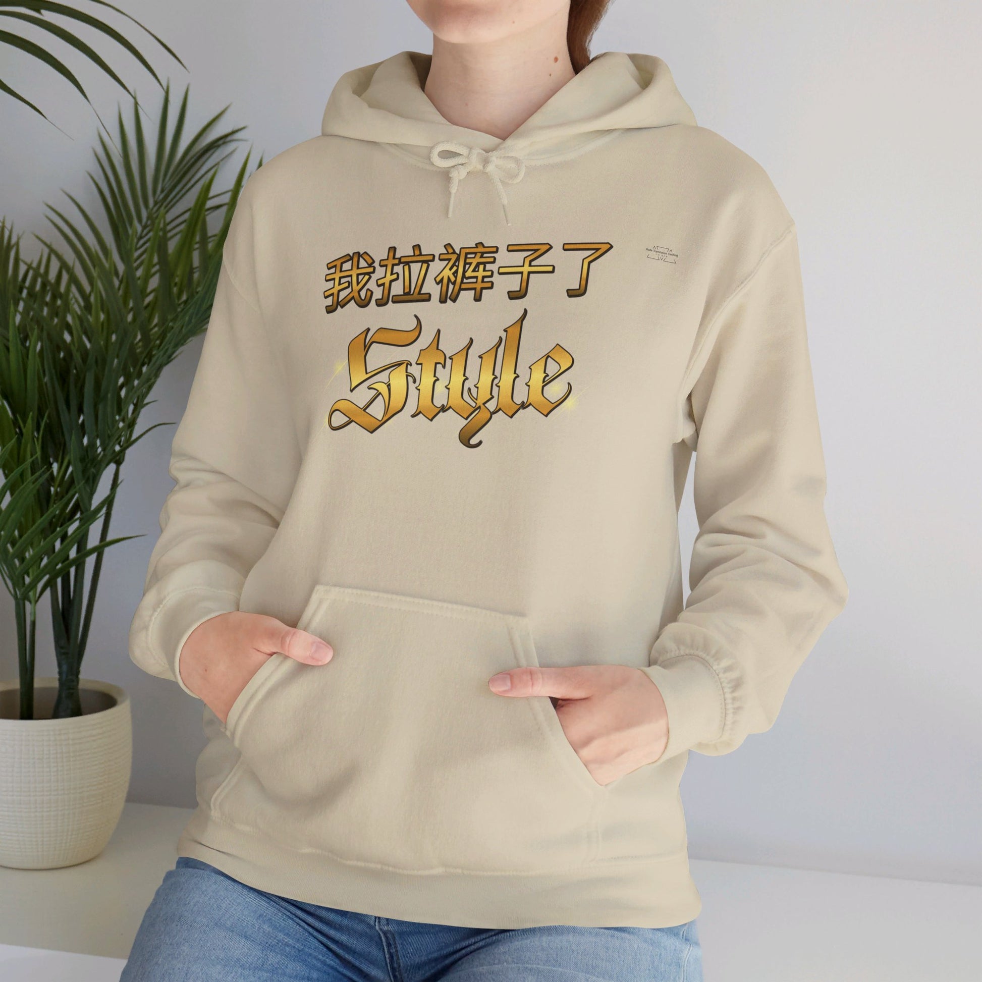 Chinese 'I shit my pants', Style - Unisex Heavy Blend Hoodie - Rude Translation Clothing