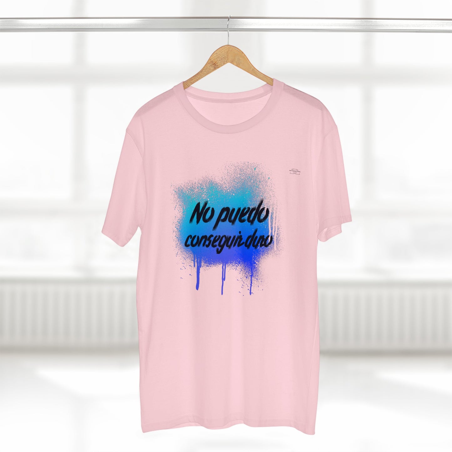 Blue graffiti- Men's Staple Tee, Spanish 'I can't get hard' - Rude Translation Clothing