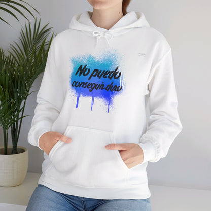 Spanish 'I can't get hard', Blue Graffiti - Unisex Heavy Blend Hoodie - Rude Translation Clothing