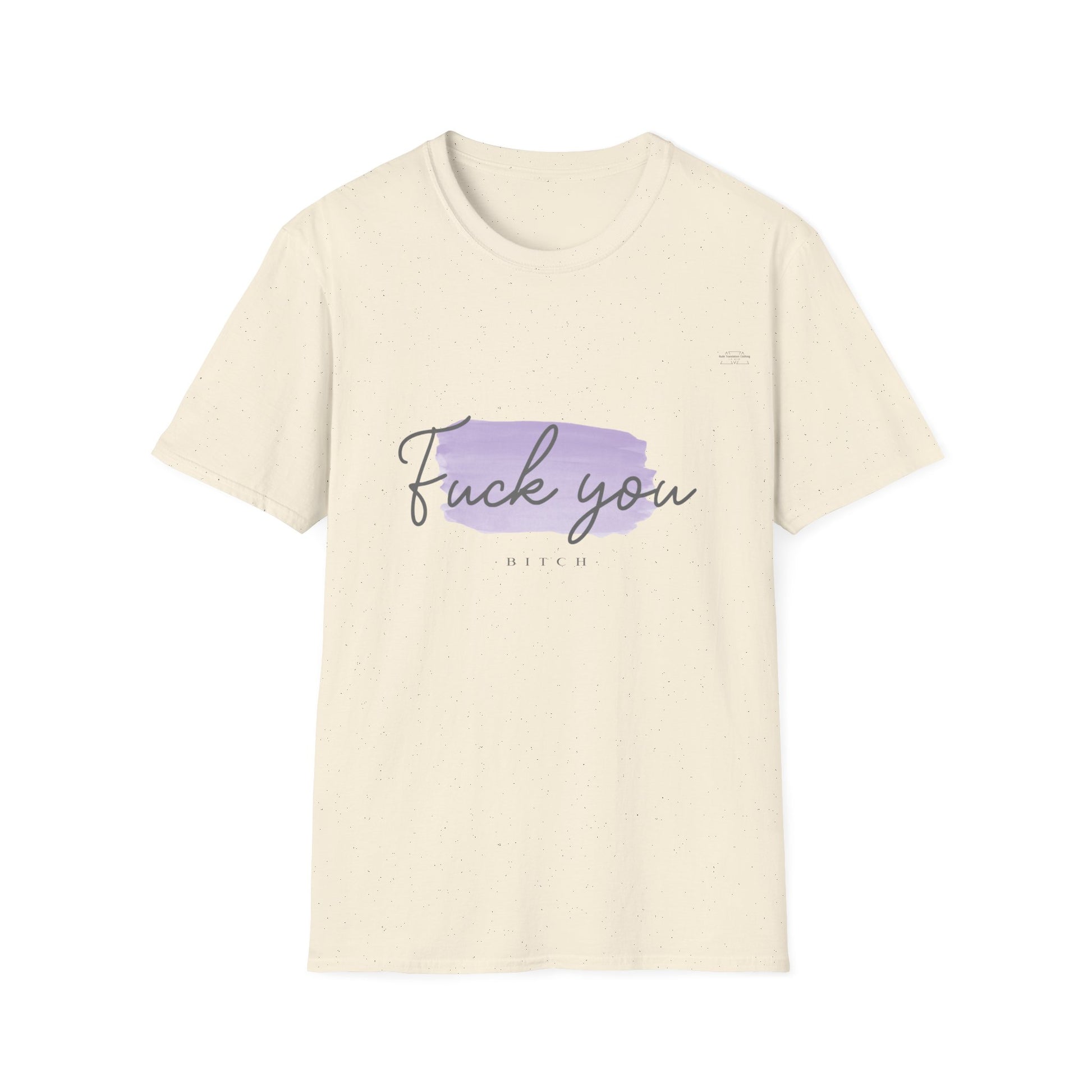 Purple - Unisex Softstyle T-Shirt, English 'Fuck you bitch' - Rude Translation Clothing