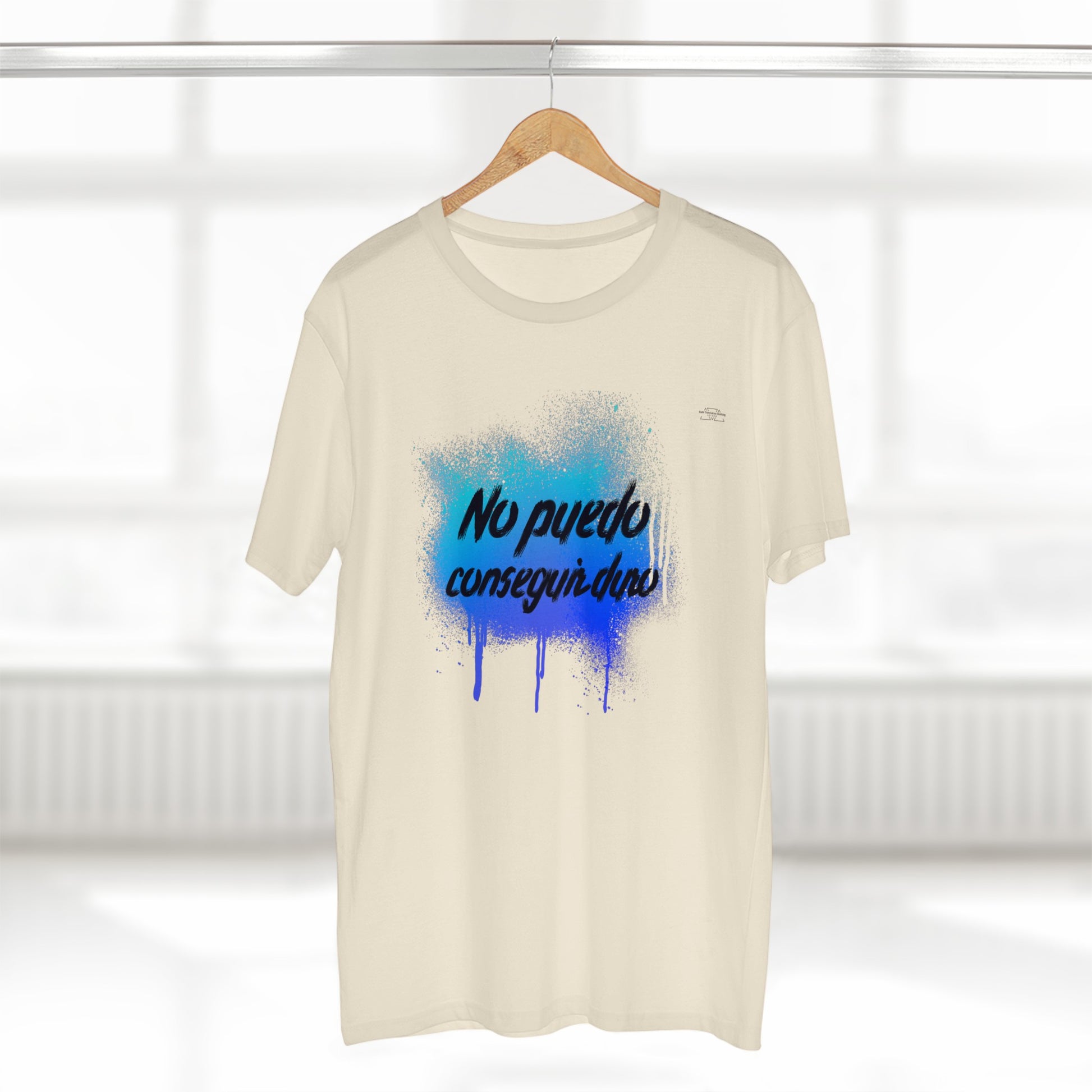 Blue graffiti- Men's Staple Tee, Spanish 'I can't get hard' - Rude Translation Clothing